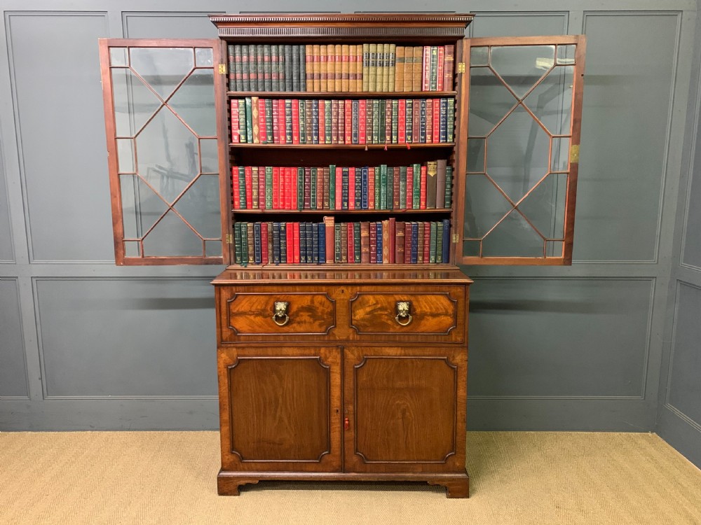 George III Mahogany Secretaire Bookcase View XVIII