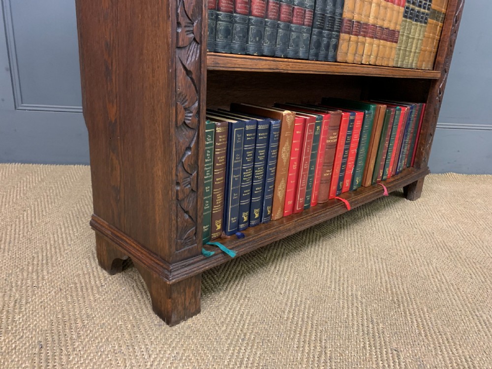 Carved Oak Open Bookcase View VIII