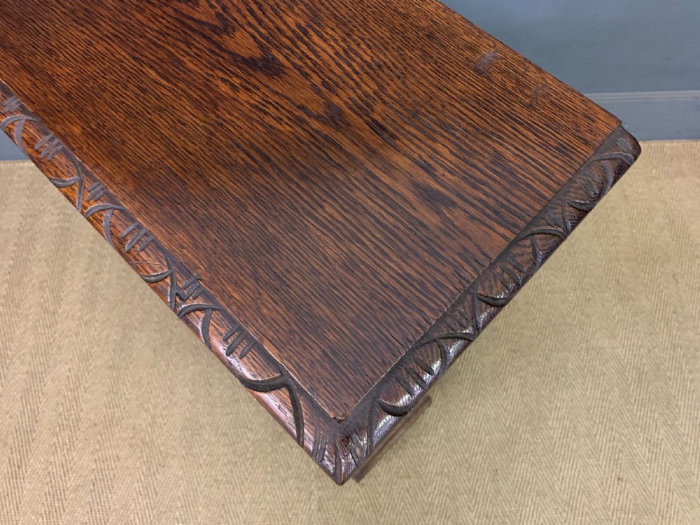 Carved Oak Open Bookcase View X