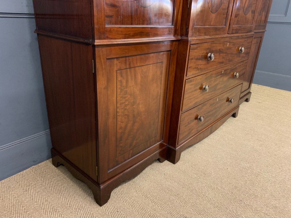 Georgian Inlaid Mahogany Compactum Wardrobe View XI