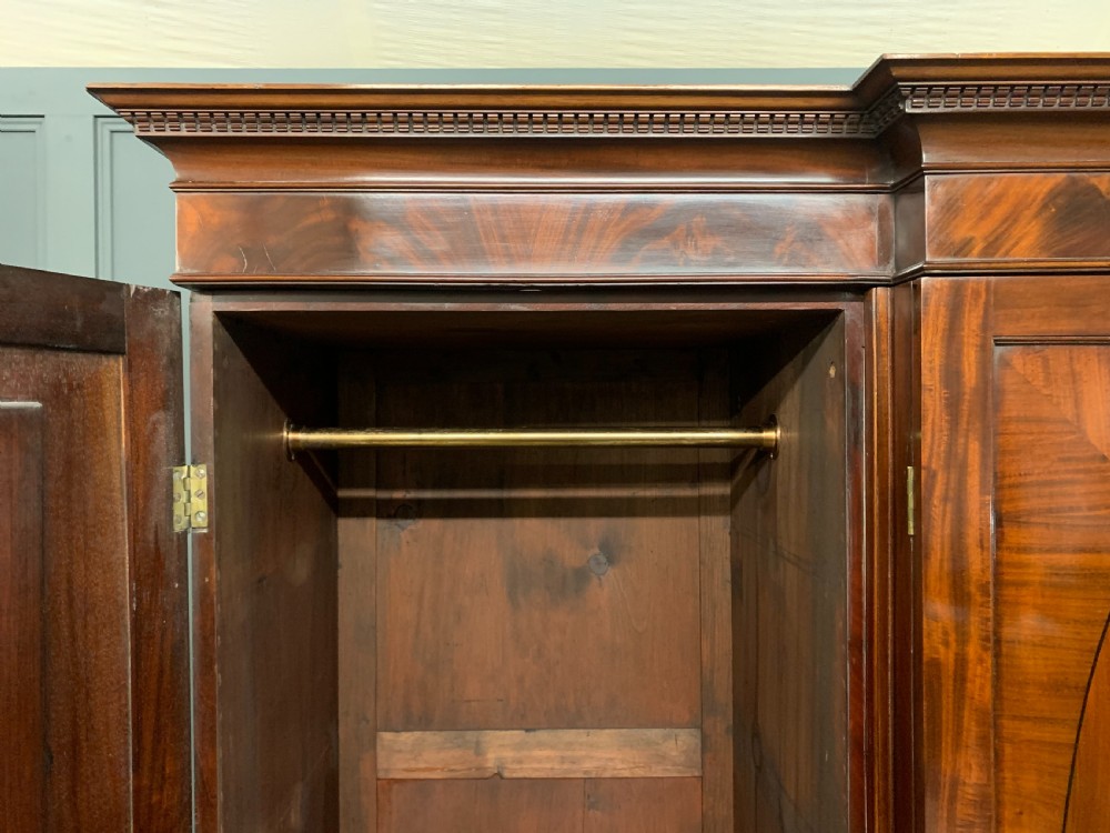 Georgian Inlaid Mahogany Compactum Wardrobe View XII