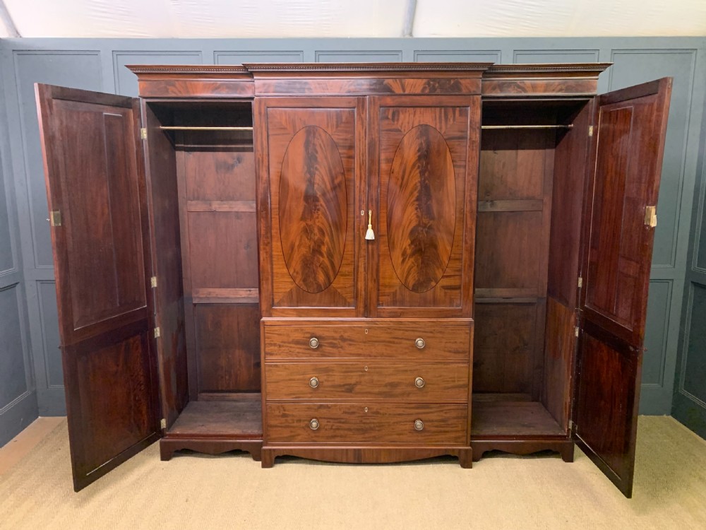 Georgian Inlaid Mahogany Compactum Wardrobe View XIII