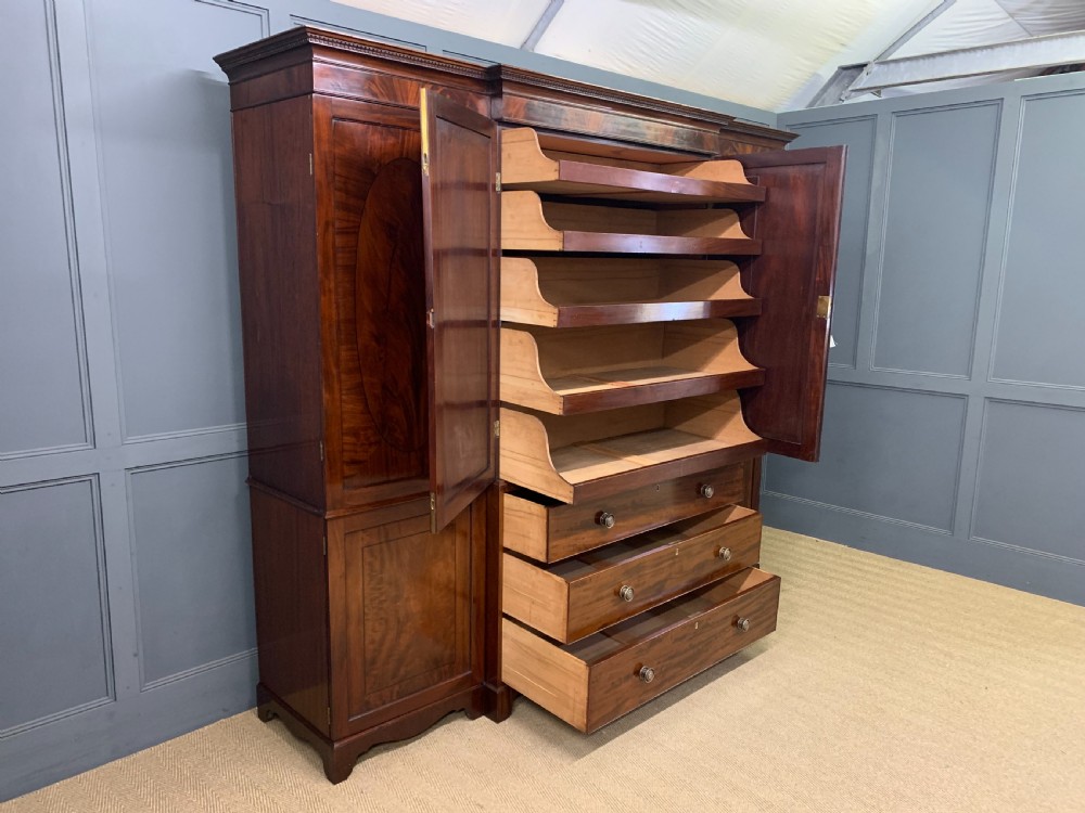 Georgian Inlaid Mahogany Compactum Wardrobe View XIX