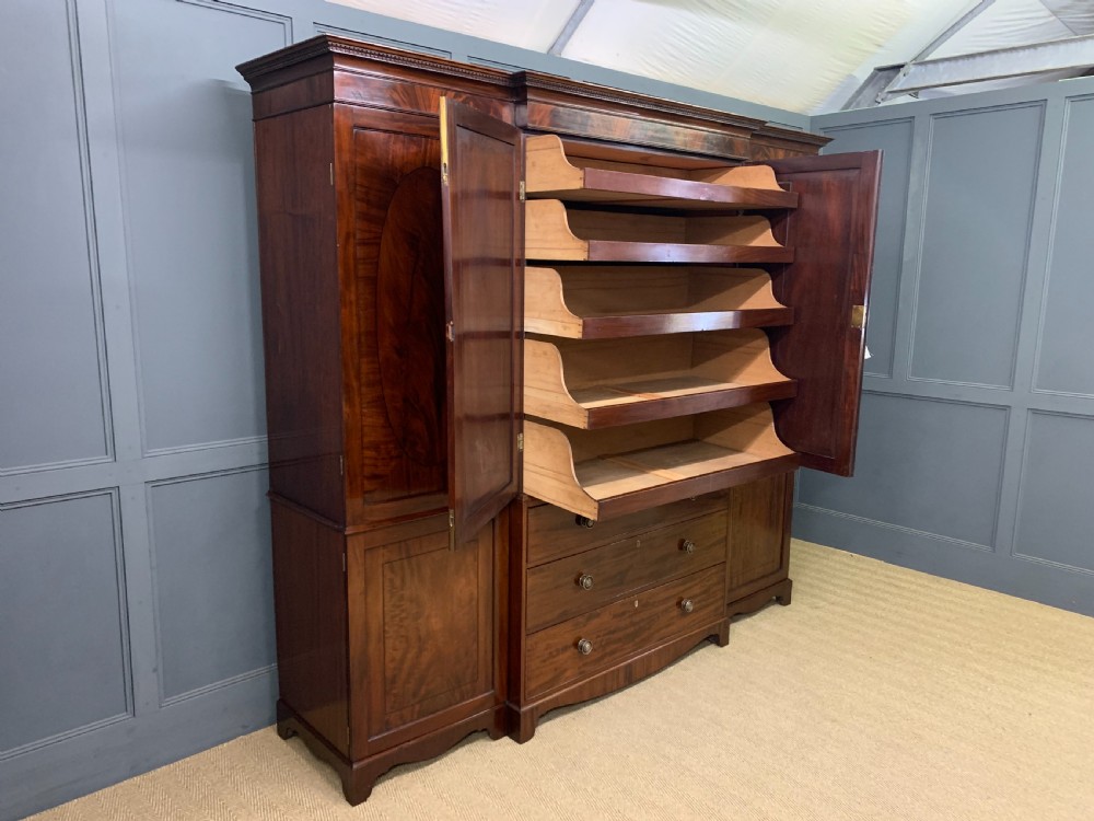 Georgian Inlaid Mahogany Compactum Wardrobe View XX