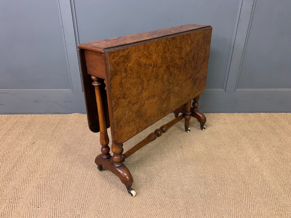 Large Victorian Burr Walnut Sutherland Table View IV