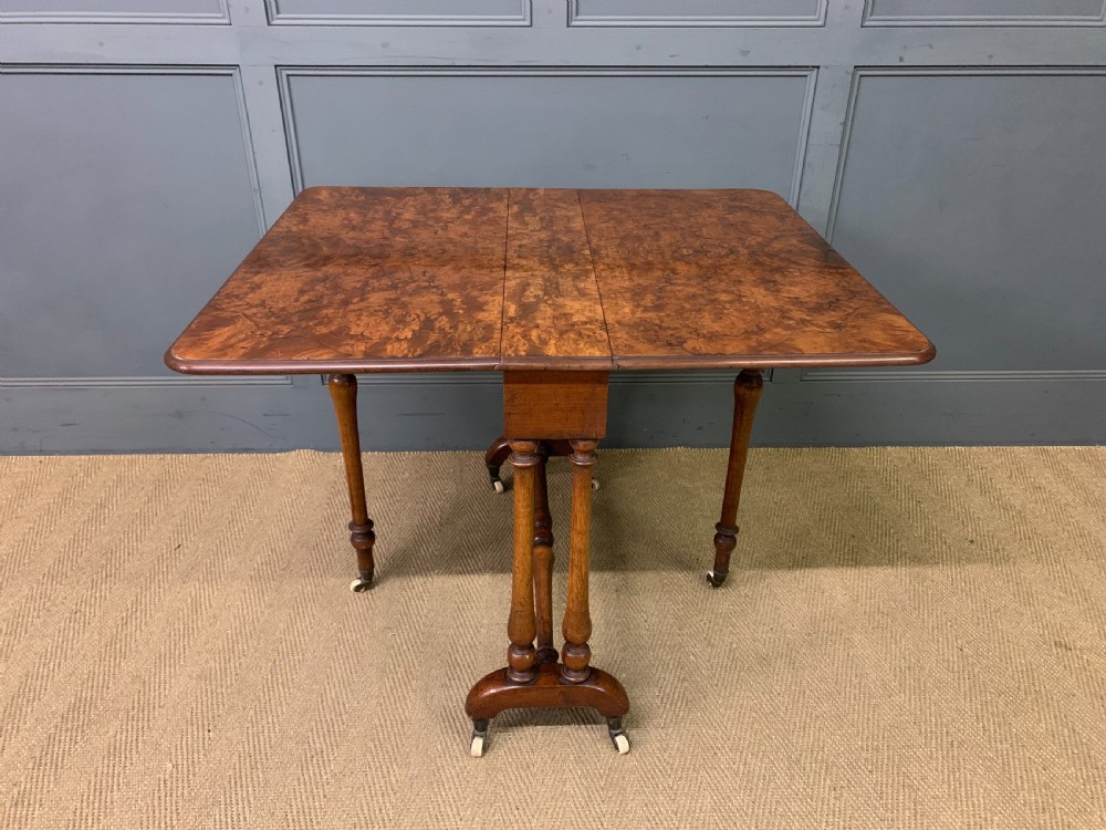 Large Victorian Burr Walnut Sutherland Table View X