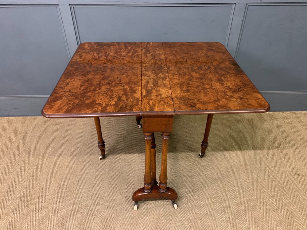 Large Victorian Burr Walnut Sutherland Table View XI