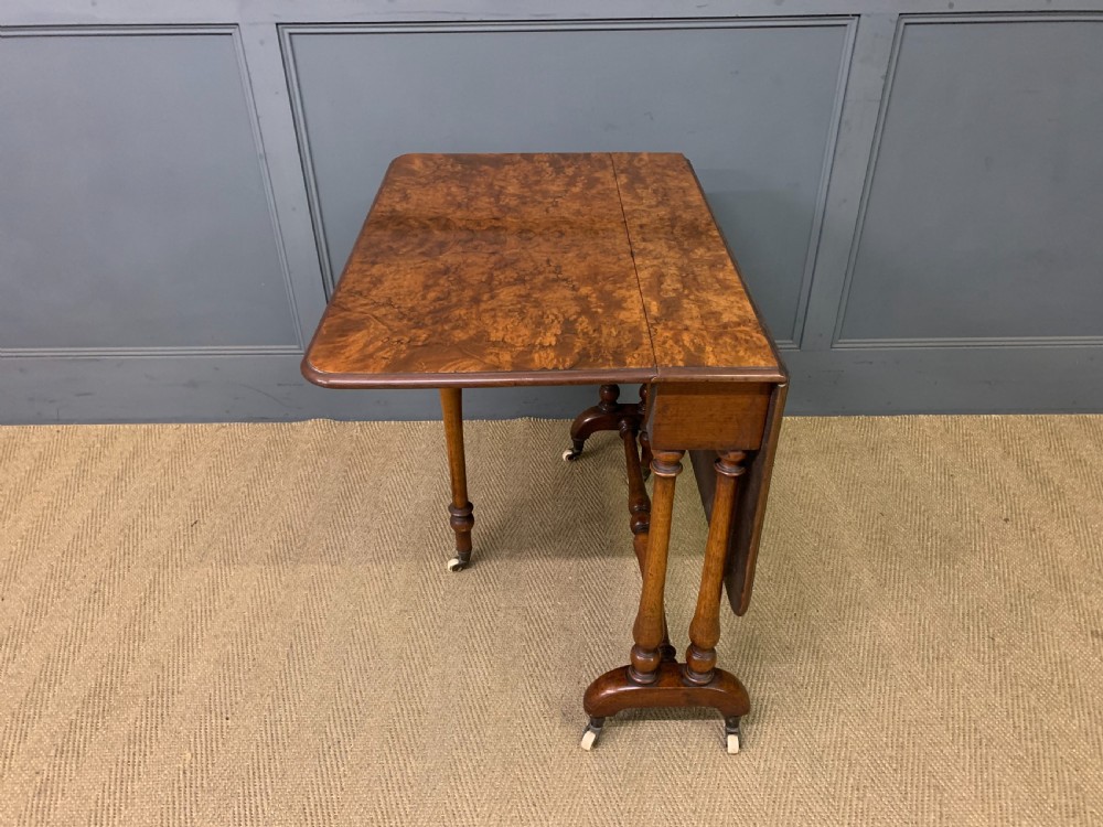Large Victorian Burr Walnut Sutherland Table View XIII