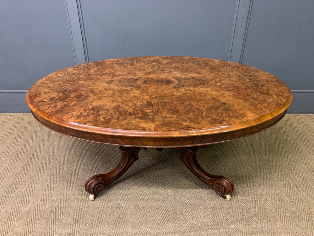 Large Sized Victorian Burr Walnut Coffee Table View II