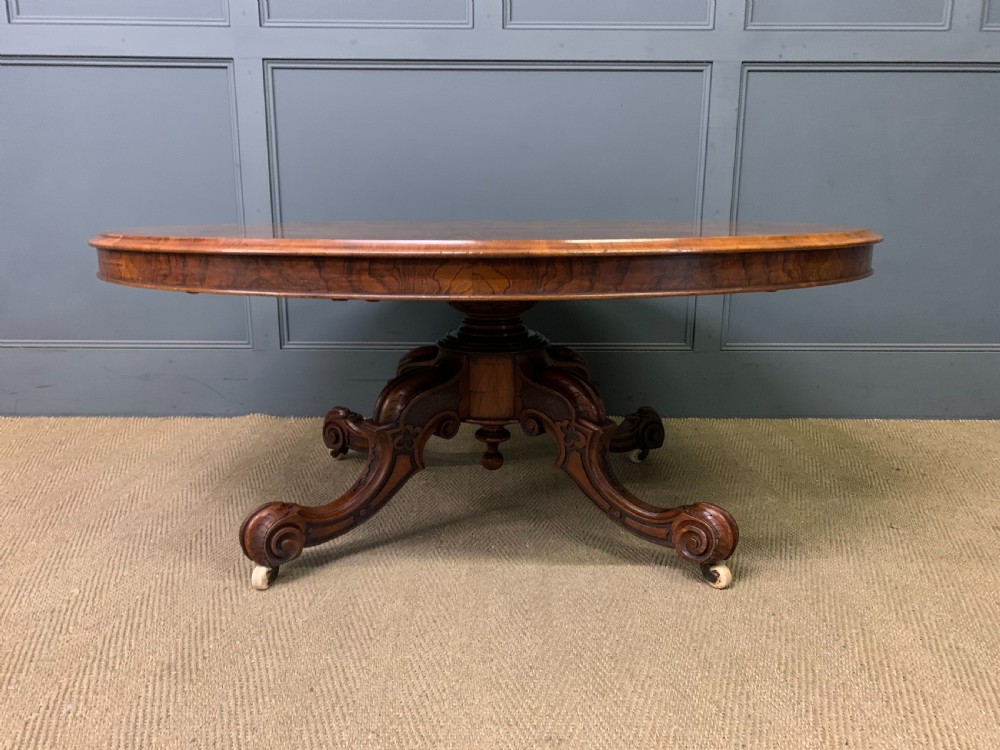 Large Sized Victorian Burr Walnut Coffee Table View IV