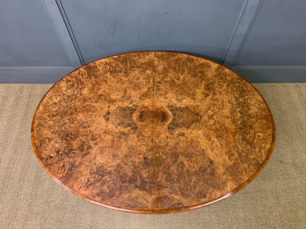 Large Sized Victorian Burr Walnut Coffee Table View VI