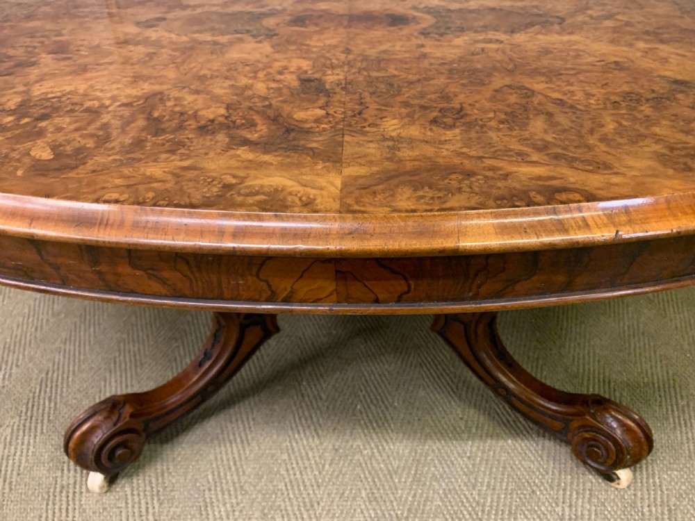 Large Sized Victorian Burr Walnut Coffee Table View VII