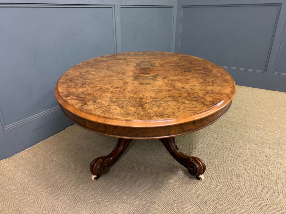 Large Sized Victorian Burr Walnut Coffee Table View IX