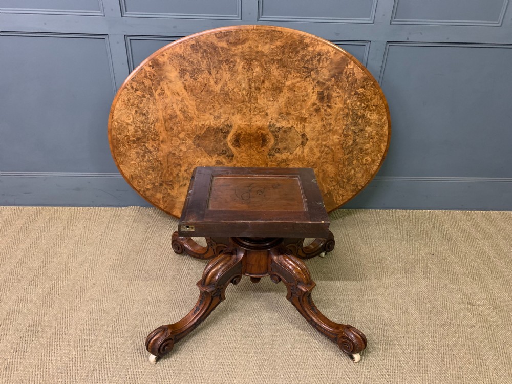 Large Sized Victorian Burr Walnut Coffee Table View XI