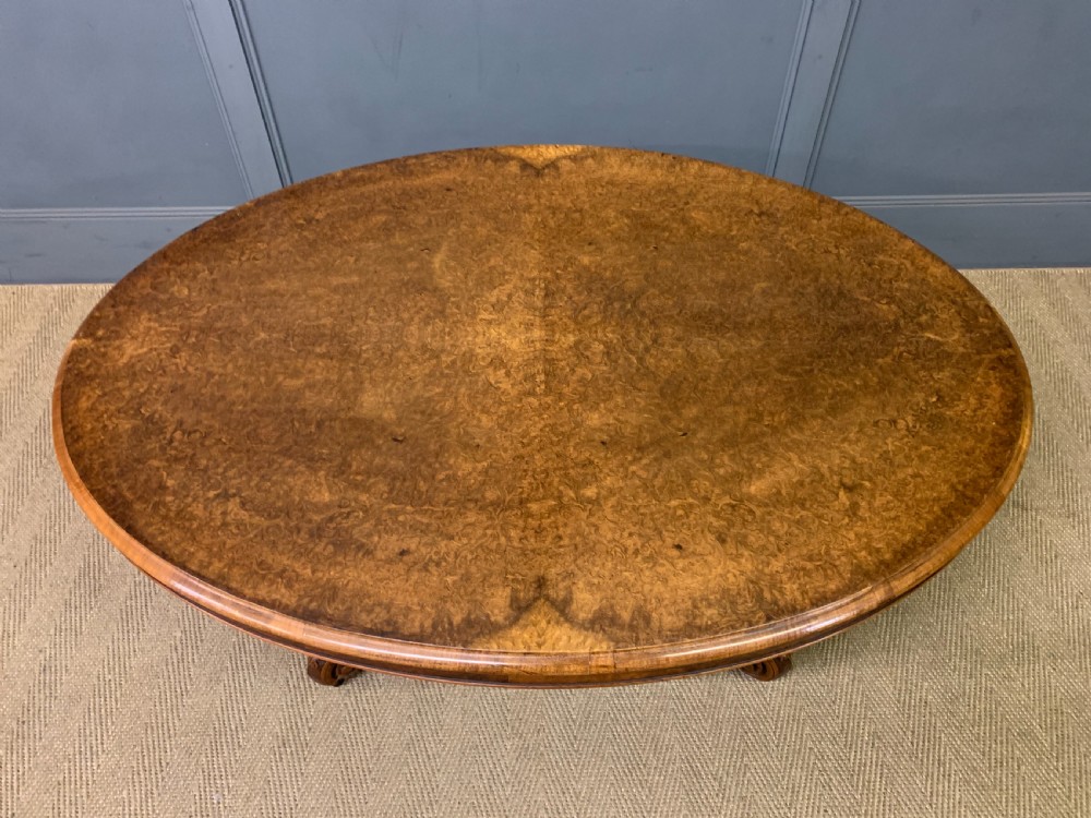 Large Sized Victorian Burr Walnut Coffee Table View IX
