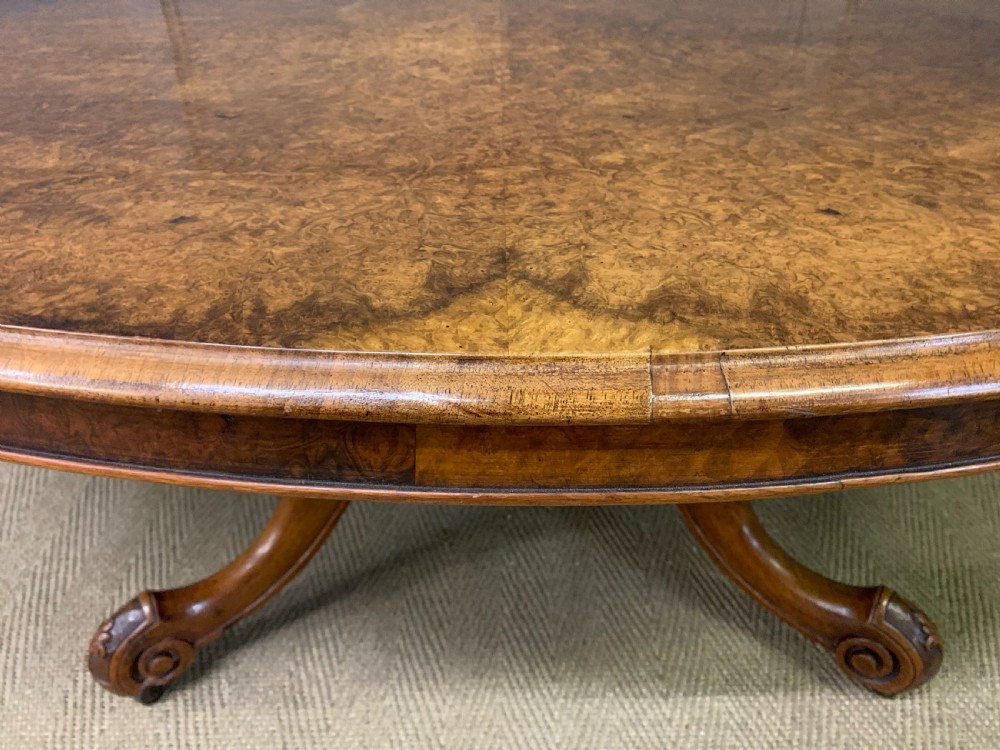Large Sized Victorian Burr Walnut Coffee Table View XI