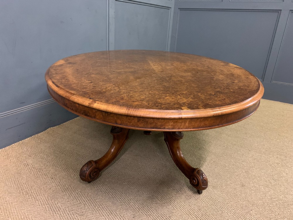 Large Sized Victorian Burr Walnut Coffee Table View XIII