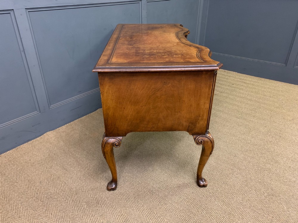 Serpentine Fronted Burr Walnut Writing Desk View IX
