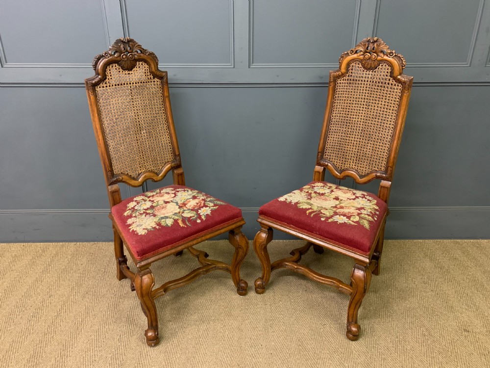 Pair of William & Mary Style Walnut Chairs by Waring and Gillow