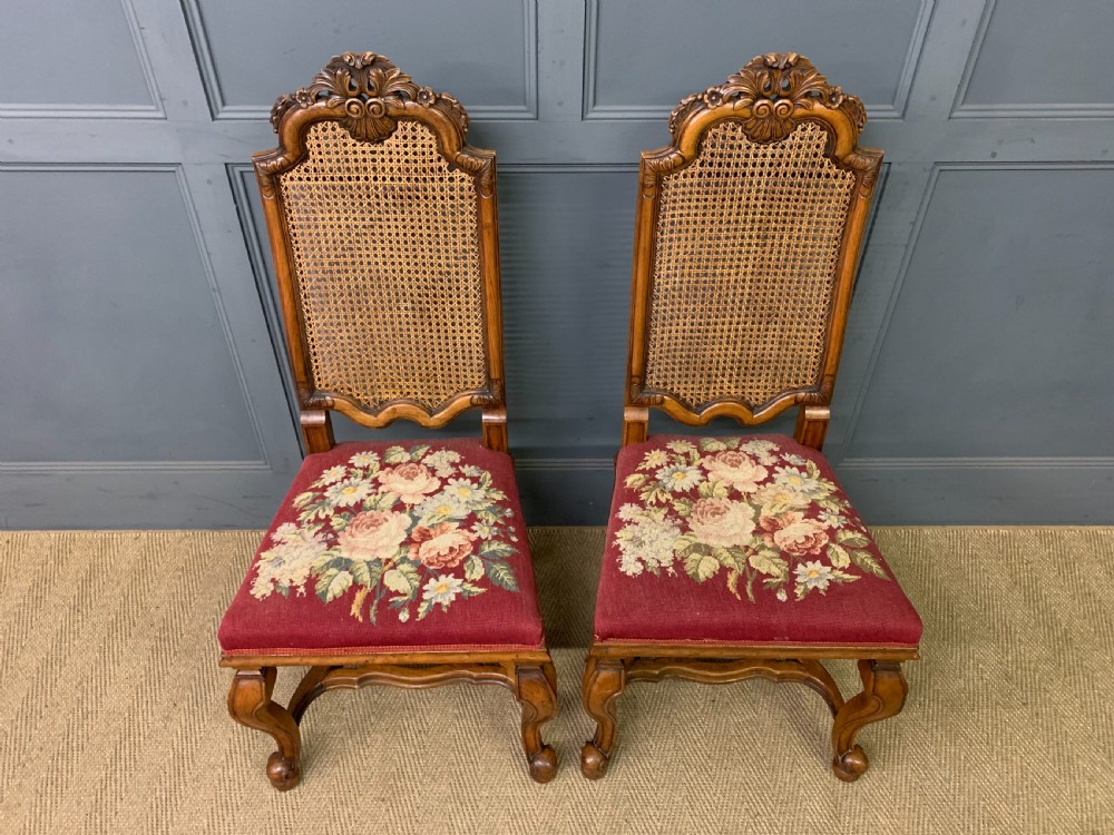 Pair of William & Mary Style Walnut Chairs by Waring and Gillow View III