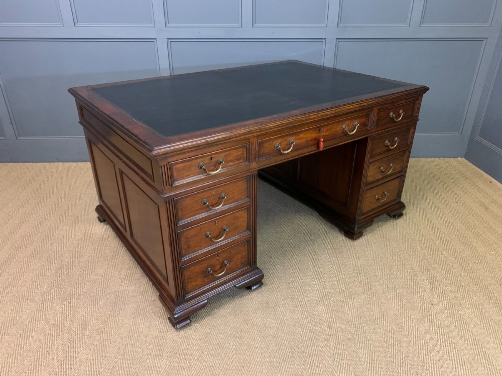 Mahogany Partners Pedestal Desk by Maple & Co.