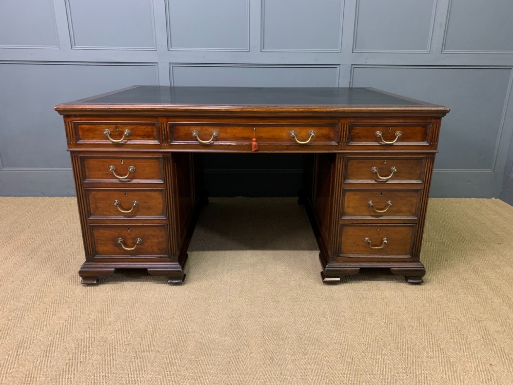 Mahogany Partners Pedestal Desk by Maple & Co. View III