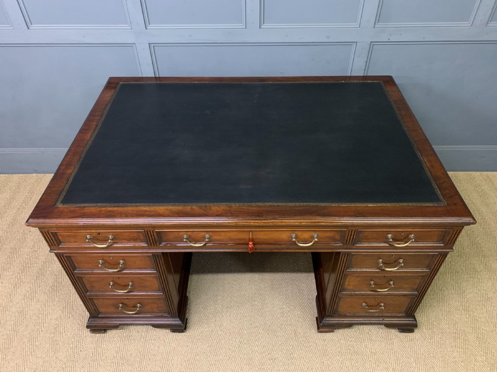 Mahogany Partners Pedestal Desk by Maple & Co. View V