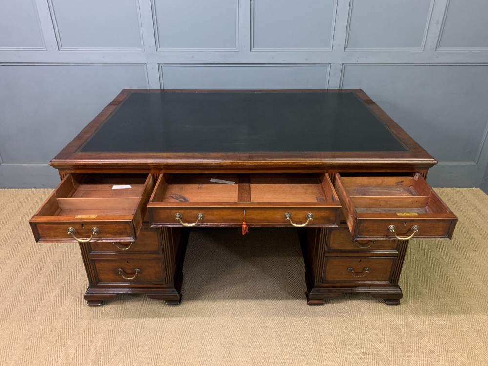 Mahogany Partners Pedestal Desk by Maple & Co. View XII