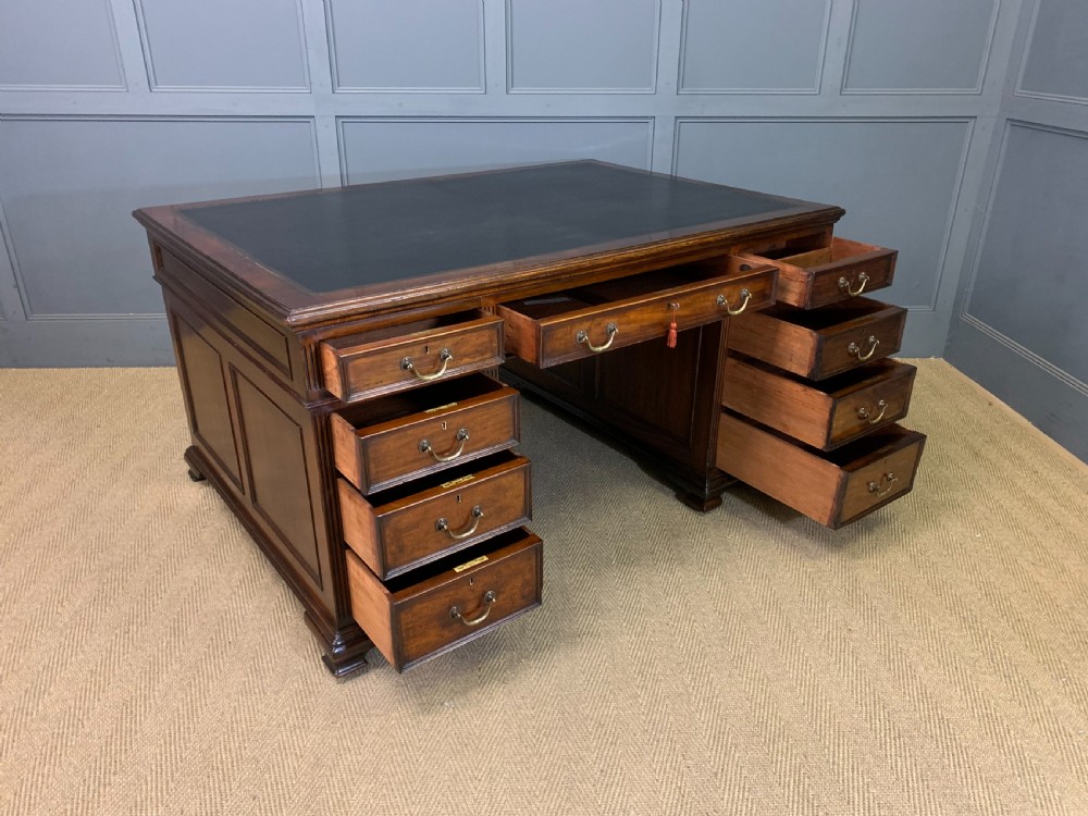 Mahogany Partners Pedestal Desk by Maple & Co. View XVI