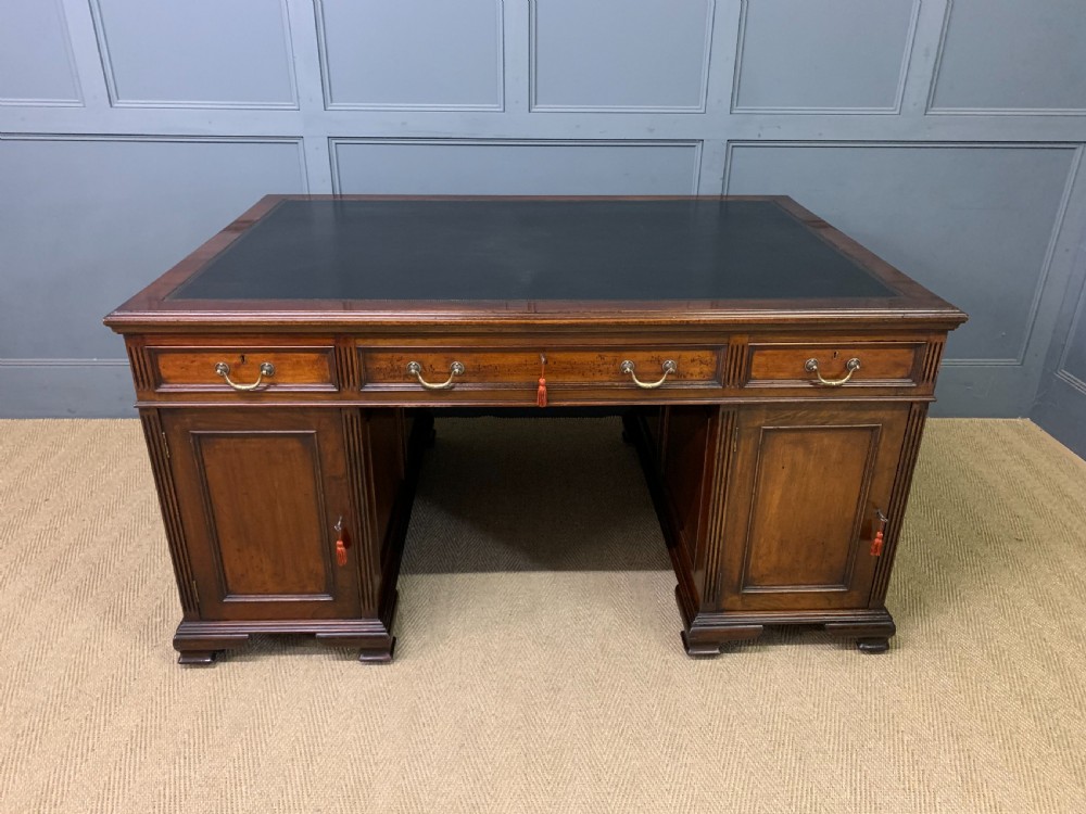 Mahogany Partners Pedestal Desk by Maple & Co. View XX