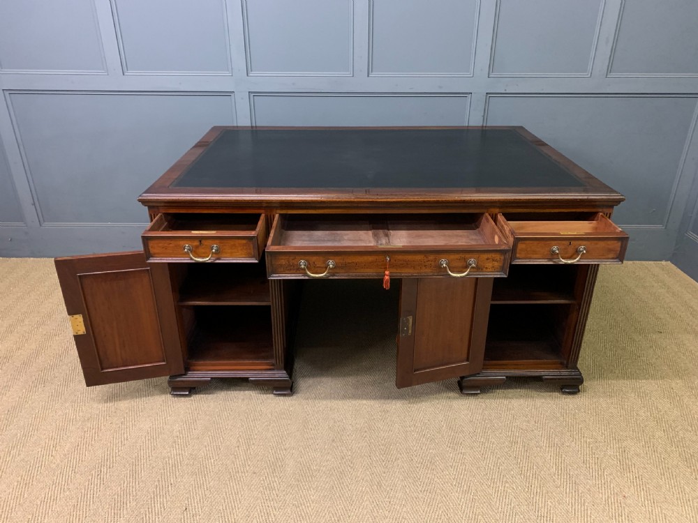 Mahogany Partners Pedestal Desk by Maple & Co. View XXI