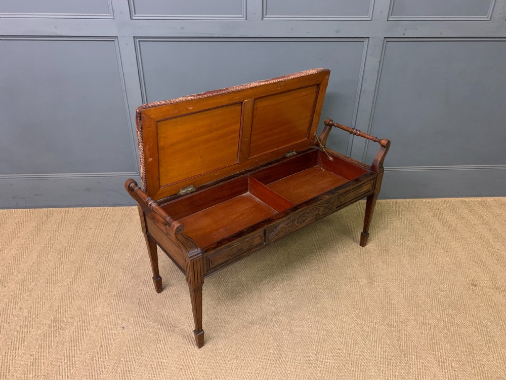 Victorian Rosewood Piano Duet Stool View IX