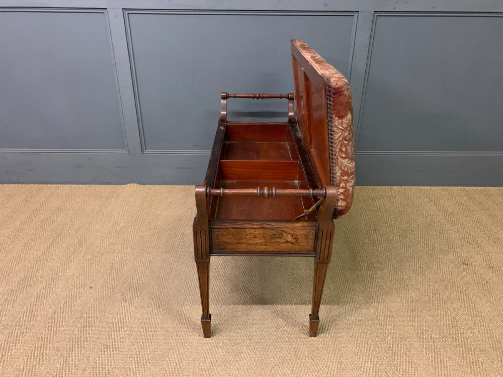 Victorian Rosewood Piano Duet Stool View XIV