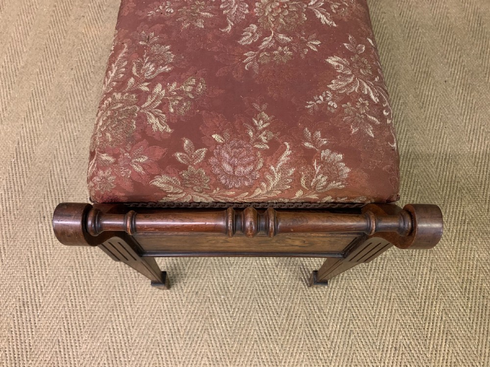 Victorian Rosewood Piano Duet Stool View XV