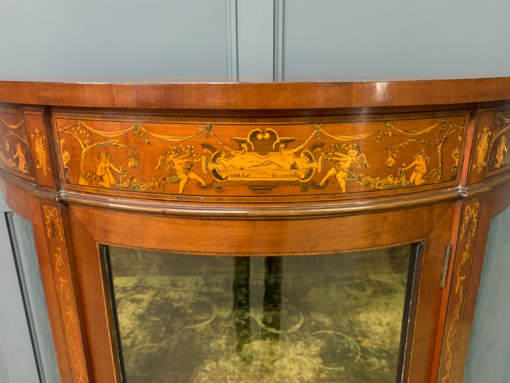 Inlaid Bow Fronted Display Cabinet View IV
