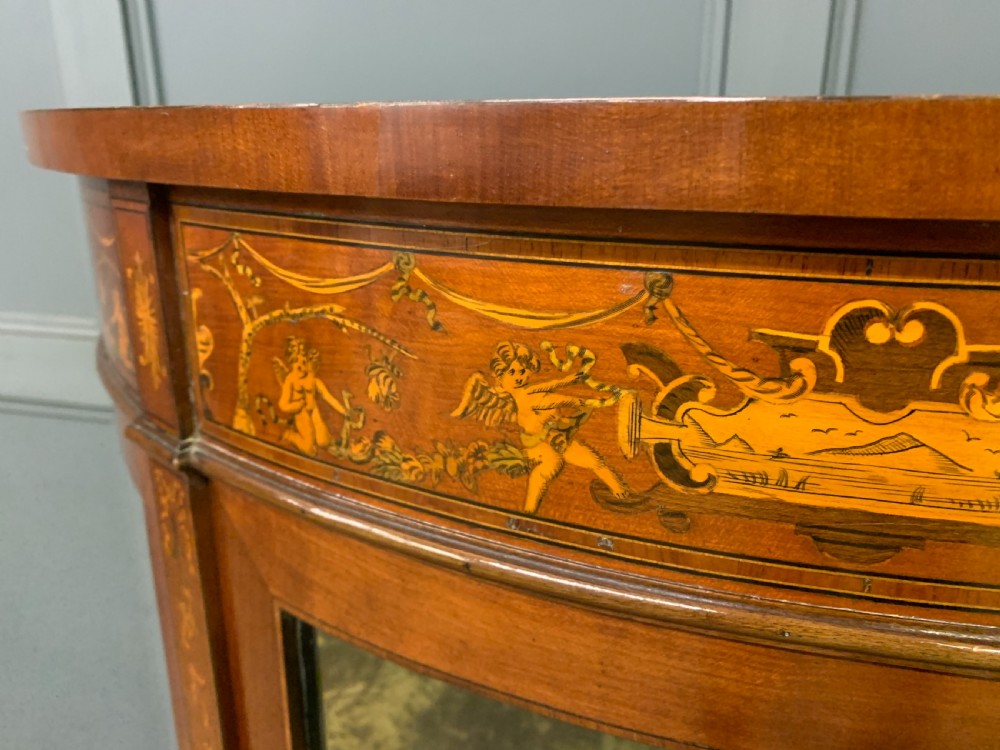 Inlaid Bow Fronted Display Cabinet View V