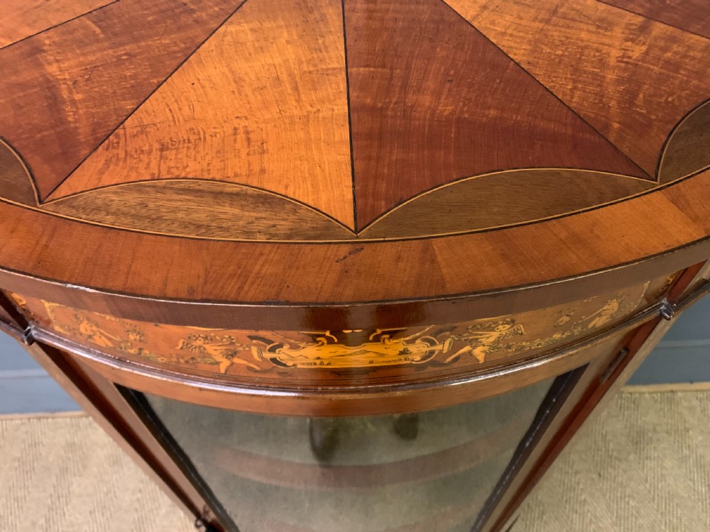 Inlaid Bow Fronted Display Cabinet View IX