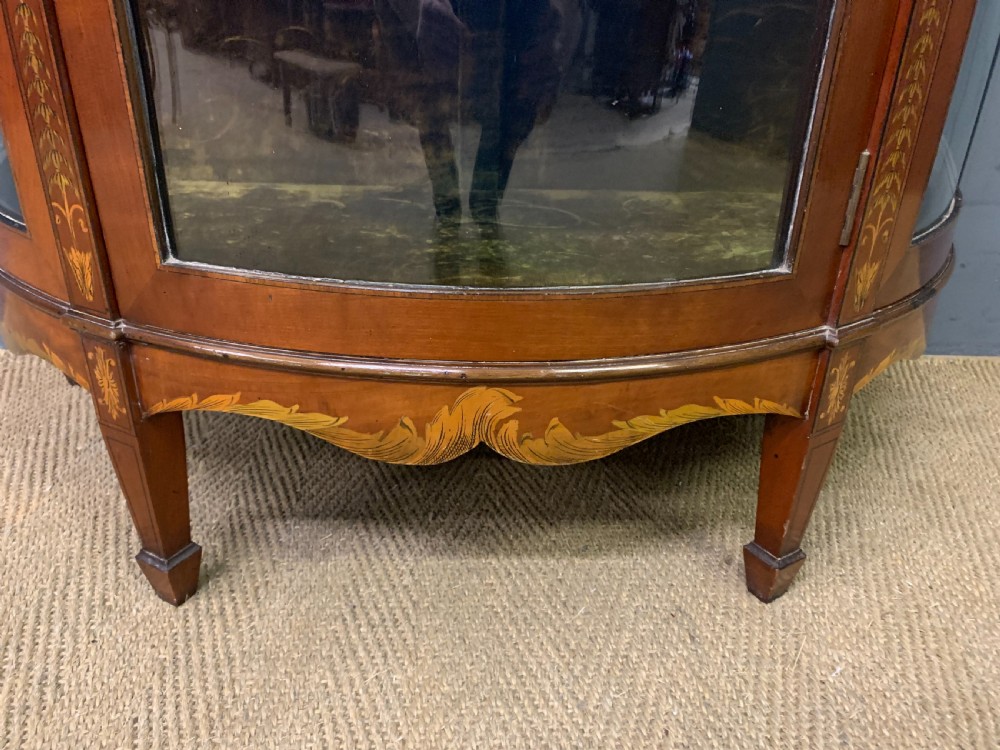 Inlaid Bow Fronted Display Cabinet View X