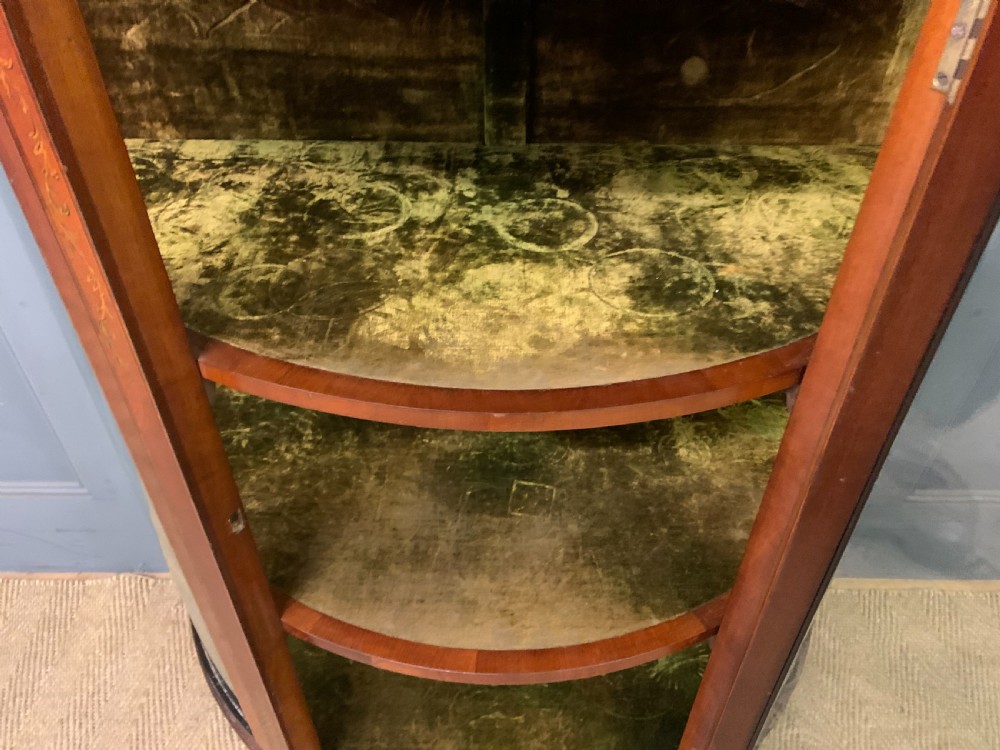 Inlaid Bow Fronted Display Cabinet View XIII