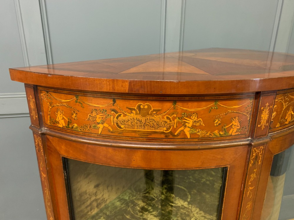 Inlaid Bow Fronted Display Cabinet View XV