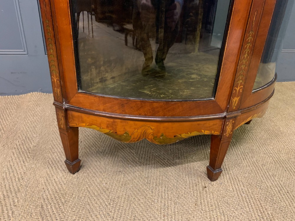 Inlaid Bow Fronted Display Cabinet View XVI