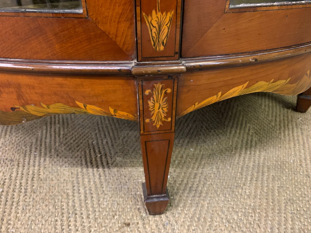 Inlaid Bow Fronted Display Cabinet View XVII