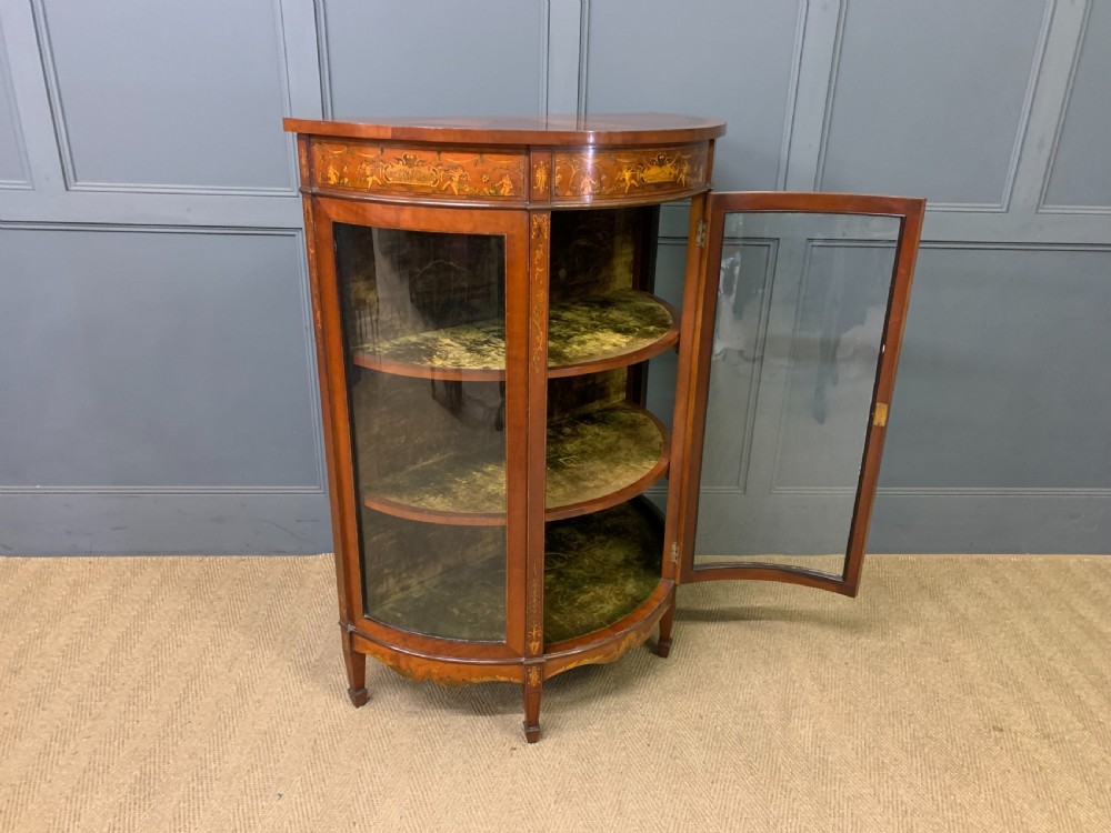 Inlaid Bow Fronted Display Cabinet View XVIII