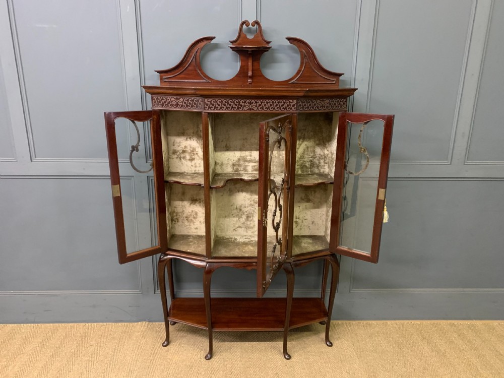 Victorian Carved Mahogany Display Cabinet View X