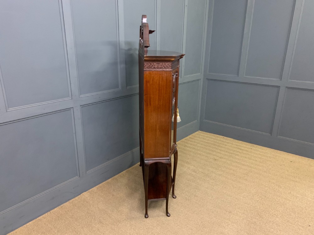 Victorian Carved Mahogany Display Cabinet View XIII