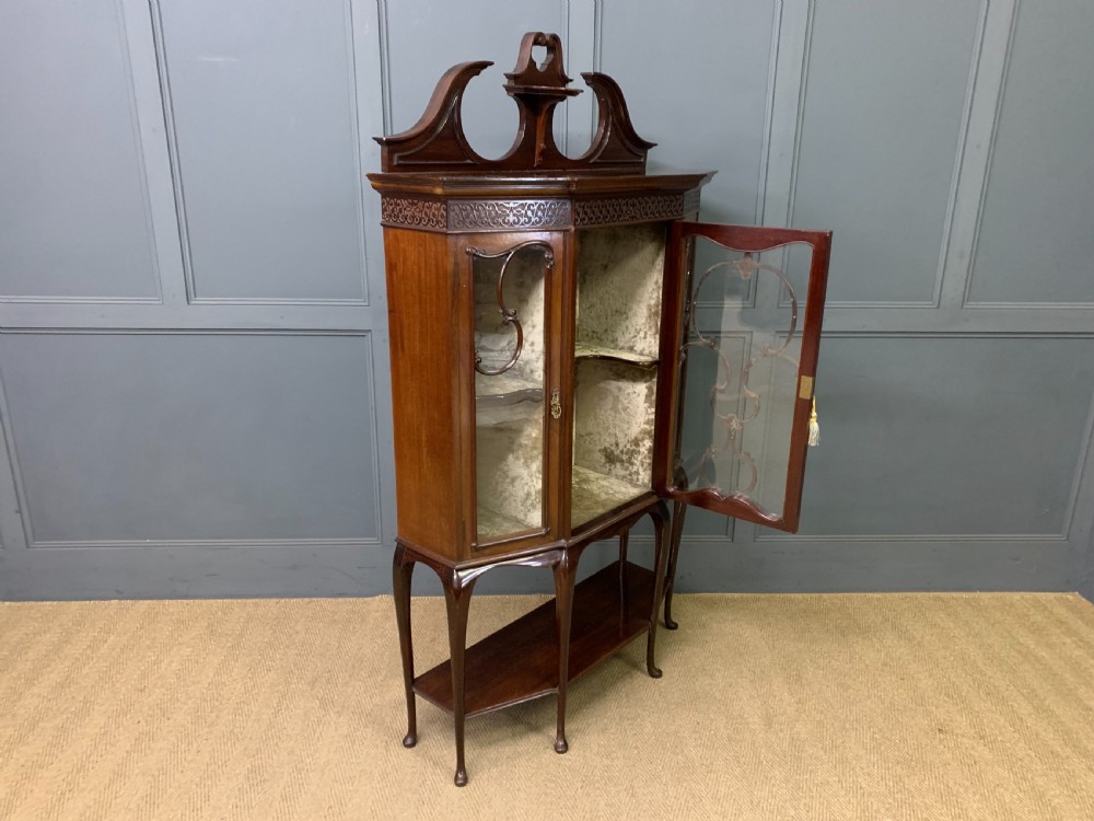 Victorian Carved Mahogany Display Cabinet View XIV