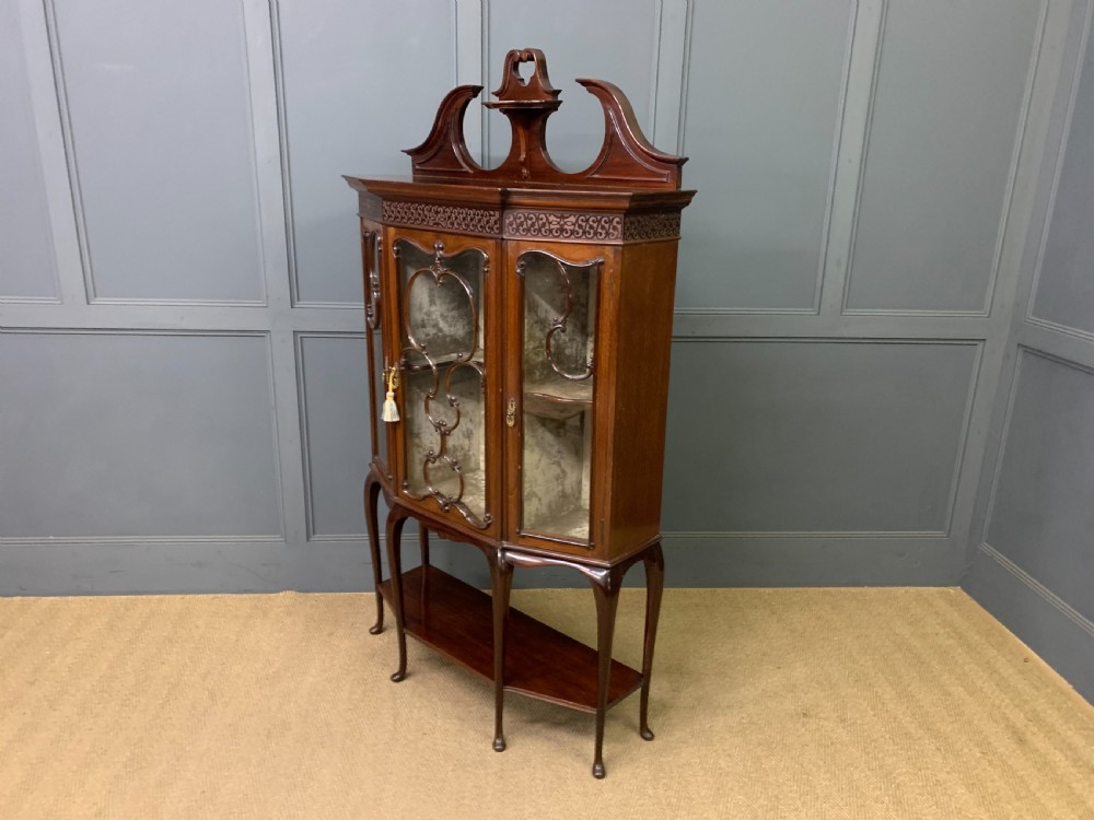 Victorian Carved Mahogany Display Cabinet View XV