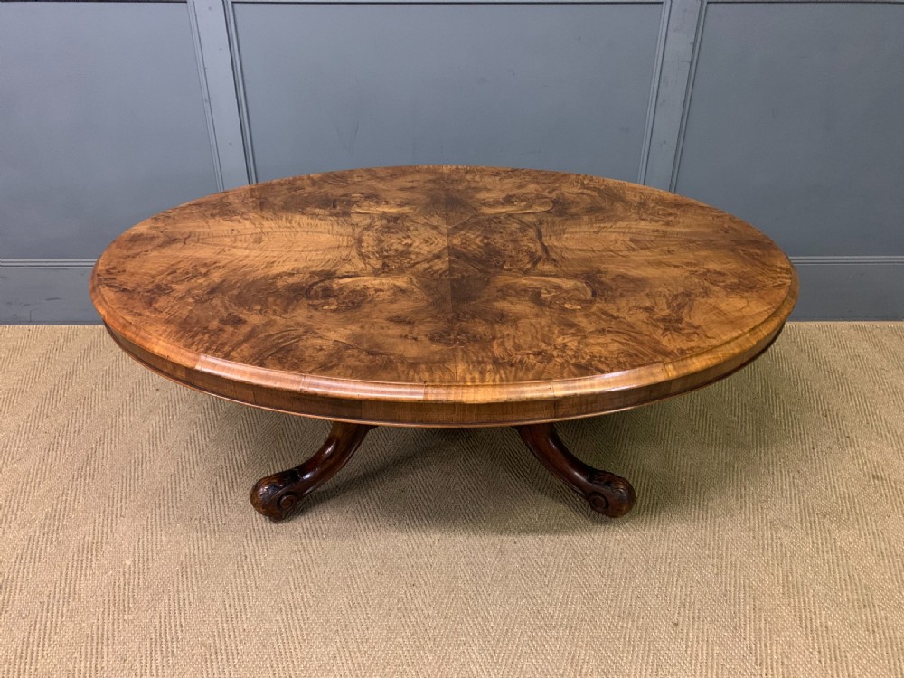 Large Sized Victorian Burr Walnut Coffee Table View II