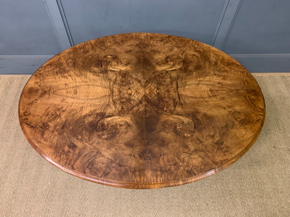 Large Sized Victorian Burr Walnut Coffee Table View IV