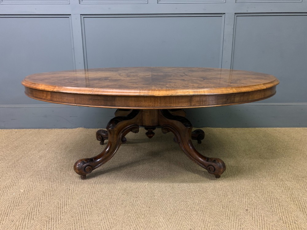 Large Sized Victorian Burr Walnut Coffee Table View V